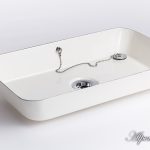 Stahl Emaille Waschbecken Gitti, 45x26x7 - eckig, 404-99